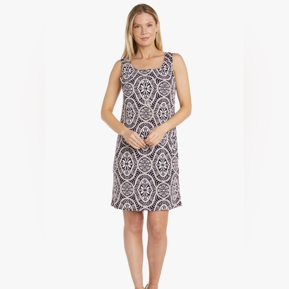 R&M Richards Womens 3 Pièce Jacket Dress with long necklace- Size 6 - Picture 2 of 4